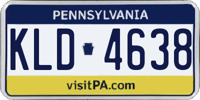 PA license plate KLD4638