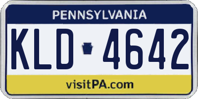 PA license plate KLD4642