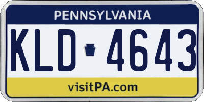 PA license plate KLD4643