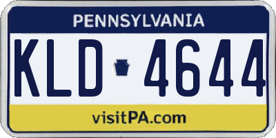 PA license plate KLD4644