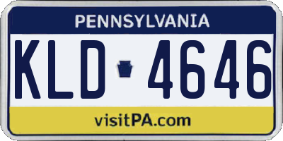 PA license plate KLD4646