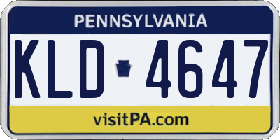 PA license plate KLD4647
