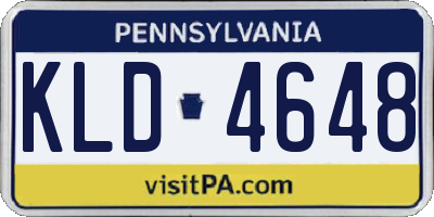PA license plate KLD4648