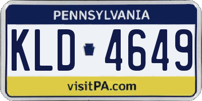PA license plate KLD4649