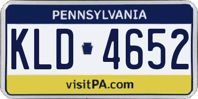 PA license plate KLD4652