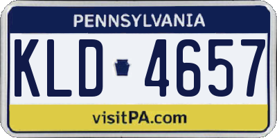 PA license plate KLD4657