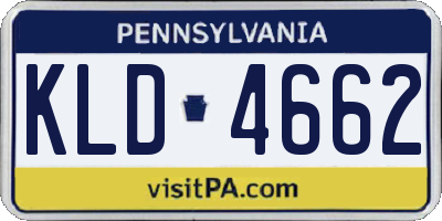PA license plate KLD4662