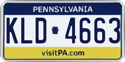 PA license plate KLD4663