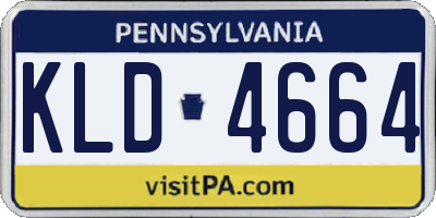 PA license plate KLD4664