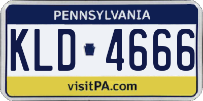 PA license plate KLD4666