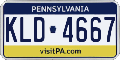 PA license plate KLD4667