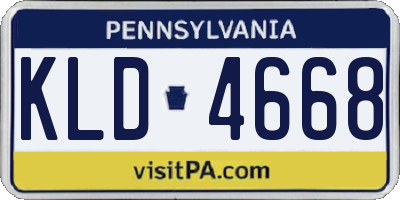 PA license plate KLD4668