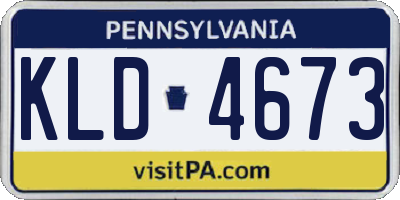 PA license plate KLD4673