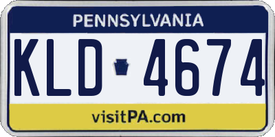 PA license plate KLD4674