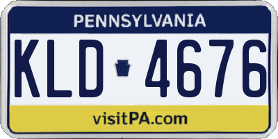 PA license plate KLD4676