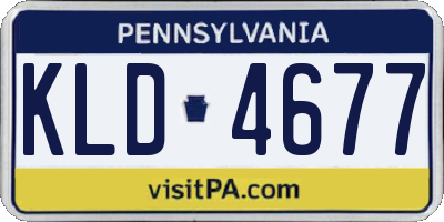 PA license plate KLD4677