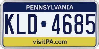 PA license plate KLD4685