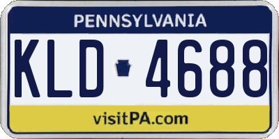 PA license plate KLD4688