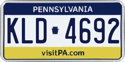 PA license plate KLD4692