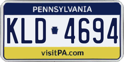 PA license plate KLD4694