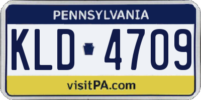 PA license plate KLD4709