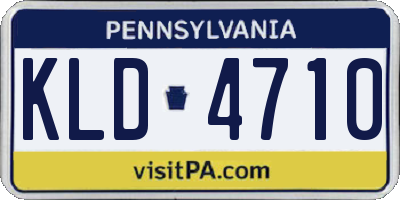 PA license plate KLD4710