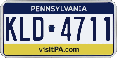 PA license plate KLD4711