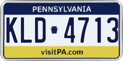 PA license plate KLD4713