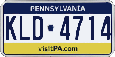 PA license plate KLD4714