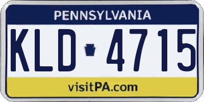 PA license plate KLD4715
