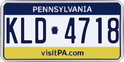 PA license plate KLD4718