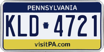 PA license plate KLD4721