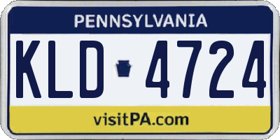 PA license plate KLD4724