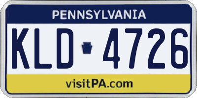 PA license plate KLD4726
