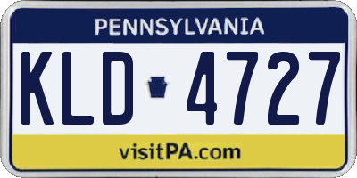 PA license plate KLD4727