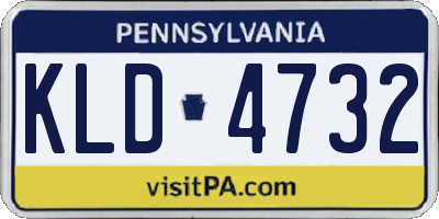 PA license plate KLD4732