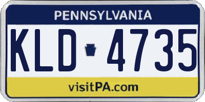 PA license plate KLD4735