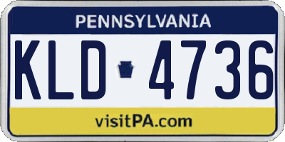 PA license plate KLD4736