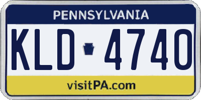 PA license plate KLD4740