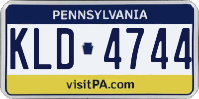 PA license plate KLD4744