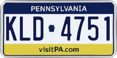 PA license plate KLD4751