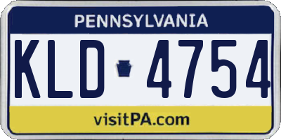 PA license plate KLD4754