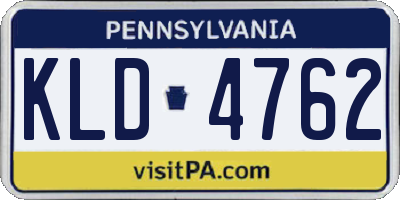 PA license plate KLD4762
