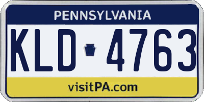 PA license plate KLD4763