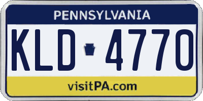 PA license plate KLD4770