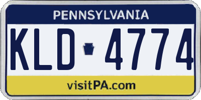 PA license plate KLD4774