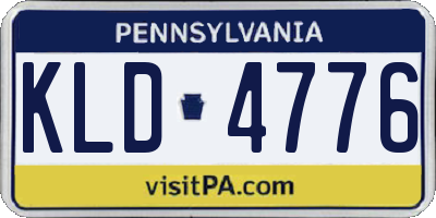 PA license plate KLD4776