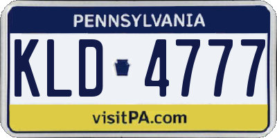PA license plate KLD4777