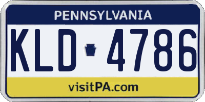PA license plate KLD4786