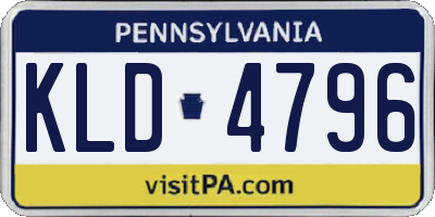 PA license plate KLD4796